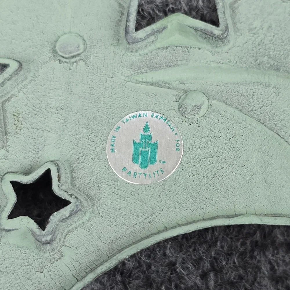 Vintage PartyLite Celestial Sun & Moon Metal Wall Candle Holder Set 94' w/ Glass - Picture 4 of 6